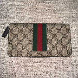 Gucci Supreme Web Wallet Beige